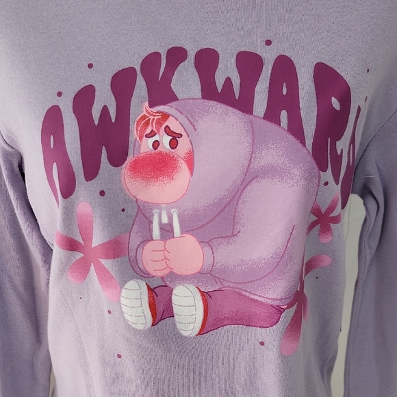 Awkward Purple LS Knit Shirt Size L Teen Girls New NWT - Picture 2 of 5